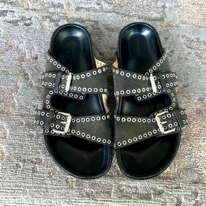 Isabel Marant Lennyo Suede Slide Sandals